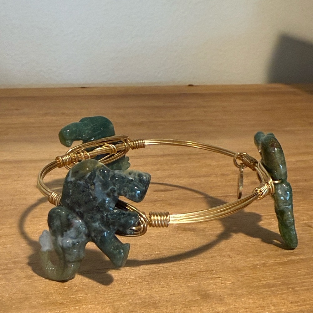 Bourbon and Boweties Elephant Bangle Bracelet